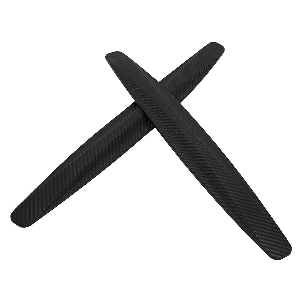 Front Rear Bumper Guard, 2 PCS Anti-collision Car Bumper Anti-collision Strip Carbon Fiber ABS Cars Front and Guard Car Body Rear Bumper Protector Trim Cover 40.7 x 5.2cm (Black)