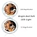 LED Lighted Travel Makeup Magnifying Mirror, 1X/5X Double Sided Compact Folding LED Lighted Mirrors,Lightweight and Portable for E-Z use, Pocket Vanity/Cosmetic Mirror (White)