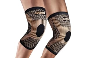 SHENGYADE Knee Brace for Women & Men1 Pair, Copper Knee Braces for Knee Pain and Support, Copper Ions Fiber Compression Knee Sleeve for Running, Meniscus Tear, ACL, Joint Pain Relief (2, Medium)
