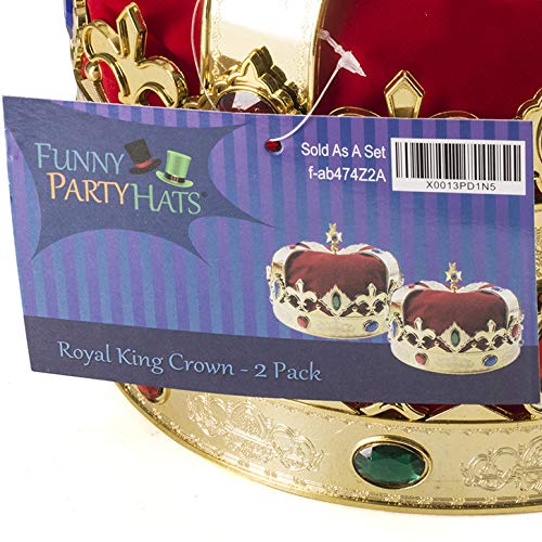 King Crown for Kids Dress Up Hats Gold King Crown 2 Pack King