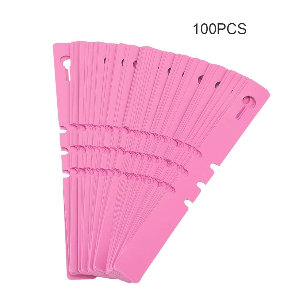 100PCS Plastic Plant Hanging Tree Tags Wrap Around Nursery Garden Labels Markers Waterproof Nursery Garden Labels Tags(Pink)