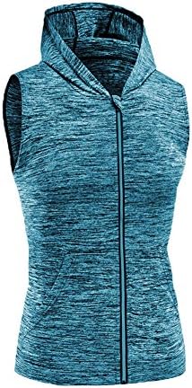 SquareAesthetic Men's Gym Bodybuilding Sleeveless Hoodie Training Muscle Zipper Polyester Causal Breathable Sweatshirt Tank Top Vest-DKBU-XL