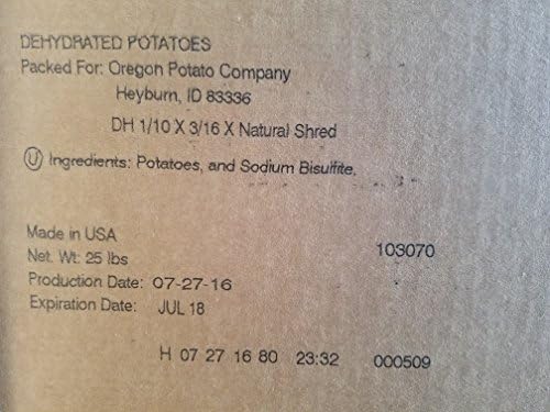Freeze Dried Premium Dehydrated Potatoes - Natural Potato Shreds