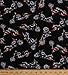 Cotton In Motion Motorcycles Choppers Classic Flames Race Racing Black Cotton Fabric Print by the Yard (281-black)