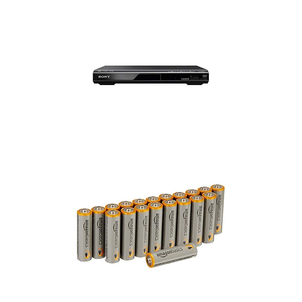 Sony DVPSR760HB.CEK DVD Player - Black with Amazon Basics Batteries