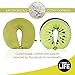 MDRN Life Neck Pillow for Kids & Adults - Microbead Travel Neck Pillow for Sleeping and Cervical Support - Kiwi