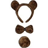 Petitebelle Long Ear Dog Headband Bowtie Tail 3pc Costume