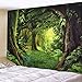 Sevenstars Green Forest Tapestry Virgin Forest and Grass Tapestry Nature Tree Tapestry Wall Hanging for Room