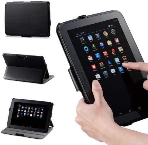 Acase Google Nexus 10 Case - Leather Case Folio with multi view Stand & Wake/Sleep Function (BLACK)