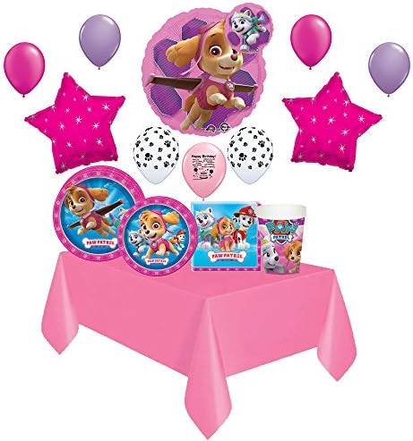 Paw Patrol Skye and Everest Party Supply Bundle for 8 Guests