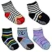 12 Pairs Baby's Cute Warm Cotton Socks (Anti-slip 1 to 3 Years Old), Lystaii Soft Anti Slip Grip Ankle Socks for 12-36 Month Kids Infant Toddler Walker Multiple Color Navy Style Striped Non Skid
