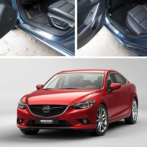 Stainless Steel Outside Fit Door Sill Scuff Plate Guard 4pcs Sills Protector Trim for Mazda 6 III GJ 2013-2019