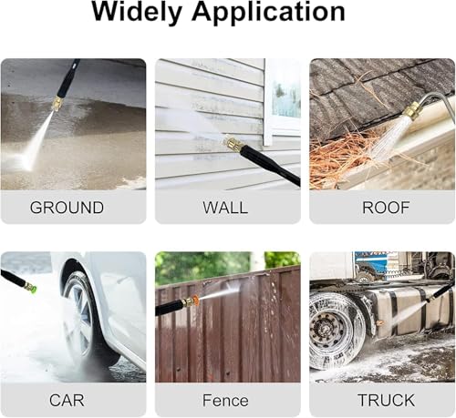 10 Pcs Pressure Washer Extension Wand with Karcher Adapter Compatible for Karcher K Series K2 K3 K4 K5 K6 K7, 4000PSI Gutter Cleaning Tools Extension Lance, 1/4 Inch Quick Connect, with 6 Nozzle Tips