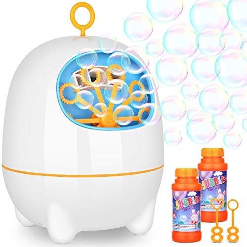 WloveTravel USB Charged Bubble Machine,Automatic Bubble Maker High Output Bubble Blower for Kids, Bubble Toys with Bubble Solution Easy to Use for Parties Wedding Garden