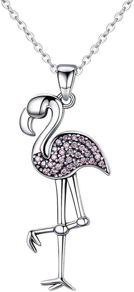 Amazon Co Jp Hlqw ネックレスフラミンゴペンダント925シルバーレディースショート鎖骨チェーンファッションジュエリーギフト ホーム キッチン