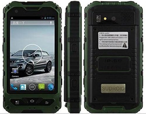 Sudroid 4 inches IP68 Rugged Smartphones with Android 4.4.2 Os and Quad Core Dual Sim Supporting NFC (Green)