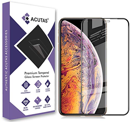 ACUTAS® Premium Edge to Edge Full Screen Coverage Tempered Glass For Apple iPhone XR/iPhone 11 (Black) with easy Install