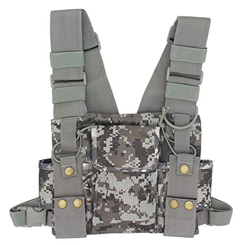 GoodQbuy Universal Radio Harness Chest Rig Bag Pocket Pack Holster Vest for Two Way Radio Walkie Talkie (Rescue Essentials)(Camouflage) - Thumbnail 5