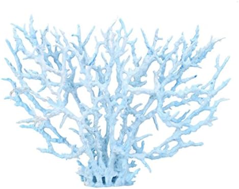 Aquatic Landscape Soft Coral,Artificial Coral Plastic Leaves Flowers Accent Underwater Plants Decorative Aquarium Aquascaping Tank Ornament (Blue, L)