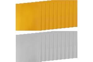 20 Pcs Embossing Foil Sheets, 0.07mm 15x15cm Gold Foil Craft, Decorative Aluminium Sheet, Brass Sheet, Silver Paper For DIY C