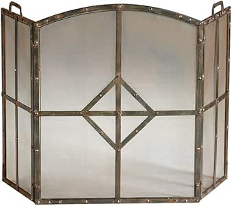 Pantalla de Chimenea Grande y Moderna con Puertas, Protección Contra