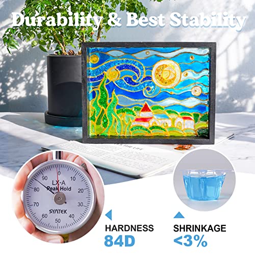 LET'S RESIN UV Resin, Upgraded 500g Crystal Clear UV Resin Hard, Low Odor Ultraviolet Epoxy