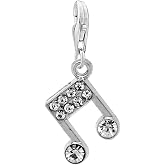 Musical Note Charm for European Clip on Jewelry with Lobster Clasp