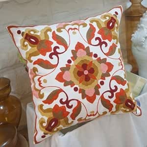 Amazon.com: Pillow cases Cotton Linen Embroidery ...