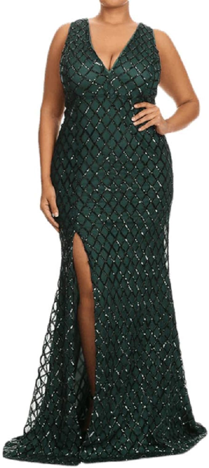 green sequin maxi dress