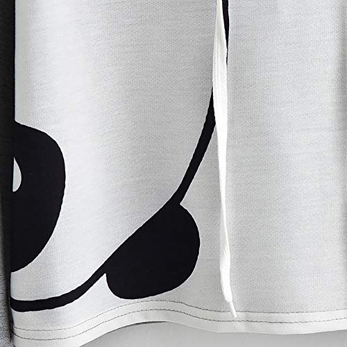 Mlide Womens Heart Panda Print Loose Pullover Sweatshirt,Girl Animal Long Sleeve Hooded Crop Drawstring Blouse Tops (Gray,XXX-Large)