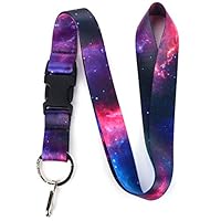 Buttonsmith Nebula Premium Lanyard - with Buckle and Flat Ring - Made in The USA