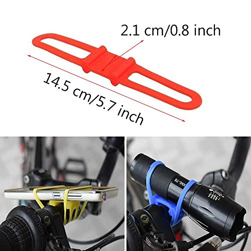 Flashlight Bike Mount Silicone Strap Rubber Tie Down Straps Bicycle Silicone Band Flashlight Helmet Light Mount Phone Strap Tie Ribbon Mount Holder Torch Light Water Bottle Holder 5 Pack Random Color - Thumbnail 6