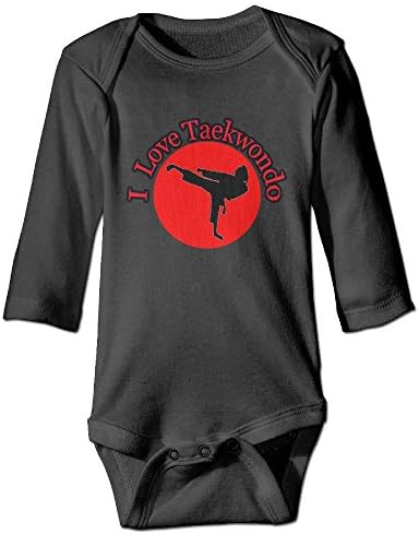 I Love Taekwondo Lover Funny Newborn Baby Unisex Cotton Bodysuits Long-Sleeve Onesies