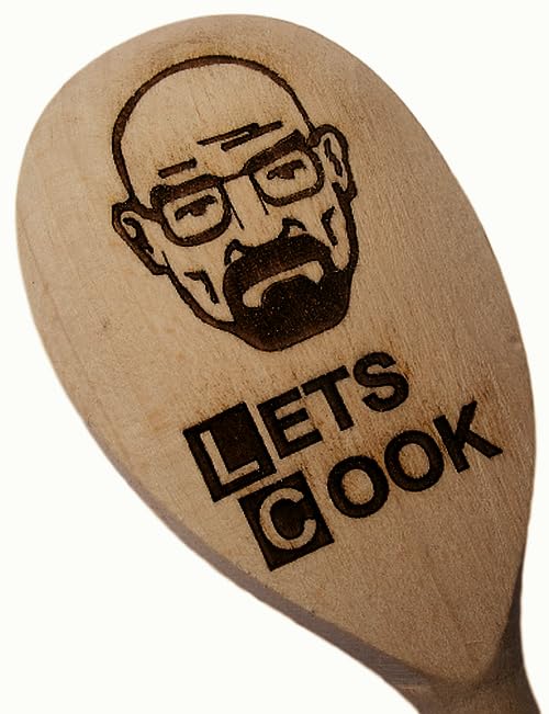 New Walt Engraved Wooden Spoon Novelty Breaking Bad Fan Walter Heisenberg Walt Lets Cook Kitchen Cooking Baking Xmas Gift