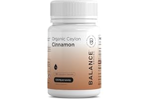BALANCEBREENS Organic Ceylon Cinnamon 1200mg Supplement - 120 Veg Capsules - Supports Glucose Metabolism, Blood Circulation Support, Brain and Joint Function - No Filler Pills by Balance Breens