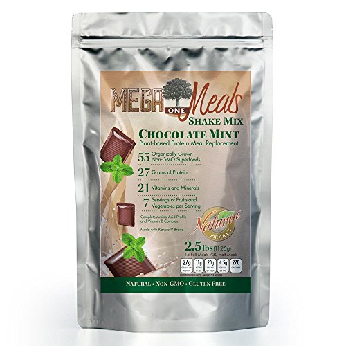 MegaOne Chocolate Mint Meal Replacement Shake Powder - Great Taste Vegetarian Protein - Hunger Control, Energy, Diet Weight Loss, Hiking, Workout - With Fermented Superfoods - Thumbnail 3