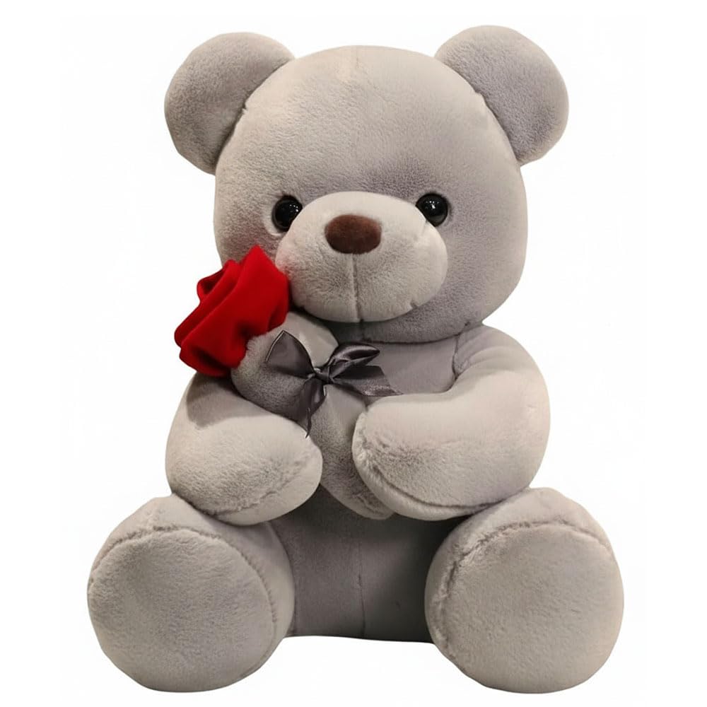 wiztex Teddy Bear Plush Toy - Adorable Stuffed Toy for Birthdays, Christmas and Valentine's Day | Teddy Bear Stuffed Toy Gift for Kids (Grey)
