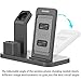 Conido Wireless Charger Compatible iPhone, 3 in 1 Charging Stand Compatible Apple Watch AirPods Charging Station Stock Holder Compatible iPhone X/8 Plus/8 AirPods/Apple Watch Series 3/2/1 (Black)