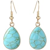 Turquoise And Gold Earrings;Turquoise Drop Earrings For Women 14k Gold Plated Turquoise Dangle Earrings Turquoise Jewelry For Women