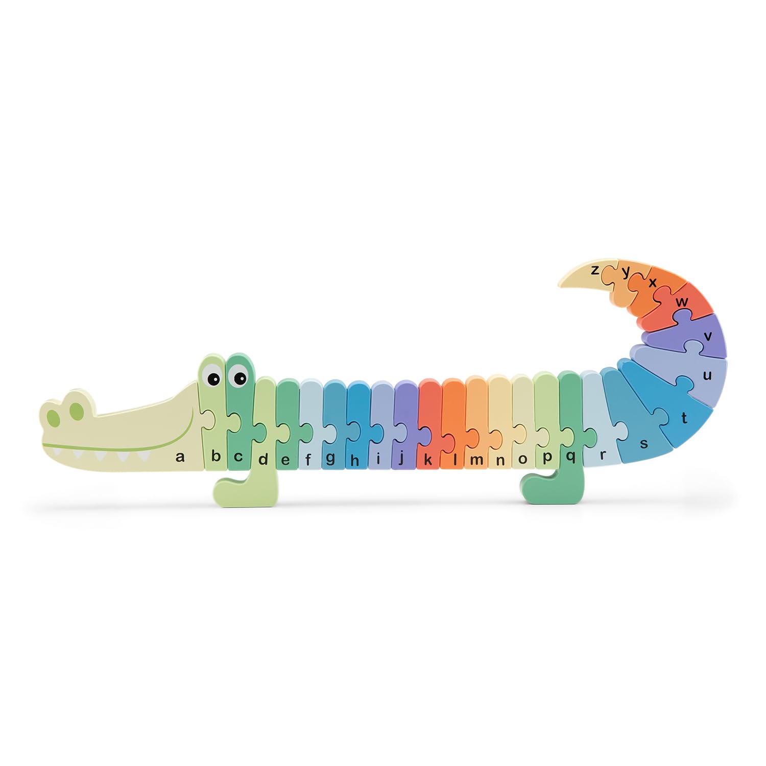 Woet® Wooden Toy Alphabet Crocodile Puzzle for Kids - A to Z Letter Matching - Preschool Learning Toy - Age 3 Years+ — image 1
