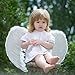 Jackcell Angel Wings and Halo Headband For Kids Costumes, Feather Dress up Fancy Cosplay Party For Girls Women Adults (White, Large 23.6