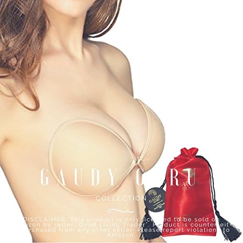 Gaudy Guru Zero Gravity Bra For Petite Women (Extra Push Up Invisible Sticky Adhesive Padded Backless Strapless) by (Petite - P/XS, Nude)