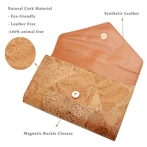 boshiho Cork Crossbody Bag Vegan Leather Sustainable Women Handbag, Wood Color-1, 26 x 16 x 3 cm
