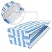 Ronvir 25pcs Blue Gift Bags 5.25x3.25x8 Inches Small Striped Bag Recyled Paper Bags For Baby Shower, Goodie, Birthday, Business, Shopping, Halloween, Christmas