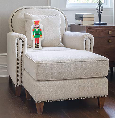 Decorative Christmas Nutcracker Shaped Throw Pillow, Colorful Cracker Christmas Accent Pillow, Nutcracker Cartoon Wooden Soldier Toy from The Ballet Christmas Decor - Thumbnail 3