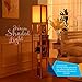 Brightech - Maxwell Shelf Floor Lamp - Modern Mood Lighting for your Living Room and Bedroom - Shade Diffused Light Source with Open-Box Shelves - Natural Wood