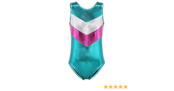 Amazon Com Daxiang One Piece Shining Double V Gymnastics Athletic Leotard For Little Girls 170 14 15y Green Clothing Shoes Jewelry