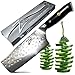 Zelite Infinity Nakiri Chef Knife 6 Inch - Alpha-Royal Series - Japanese AUS-10 Super Steel 67-Layer Damascus - Razor Sharp, Hammered Tsuchime Finish