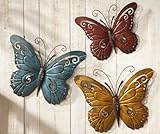 Unbranded Butterfly Trio Metal Inside/Outside Wall Art 3D Decor Garden Yard Porch