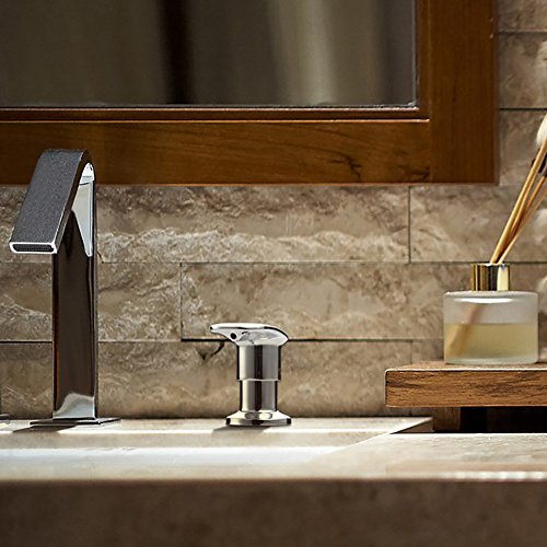 Sink Soap Dispenser, Cozzine Stainless Steel Kitchen Soap Dispenser, Large Capacity 17 OZ Bottle, 3.15 Inch Threaded Tube for Thick Deck Installation, Zinc Alloy Nozzle, Chrome Finish - Thumbnail 4